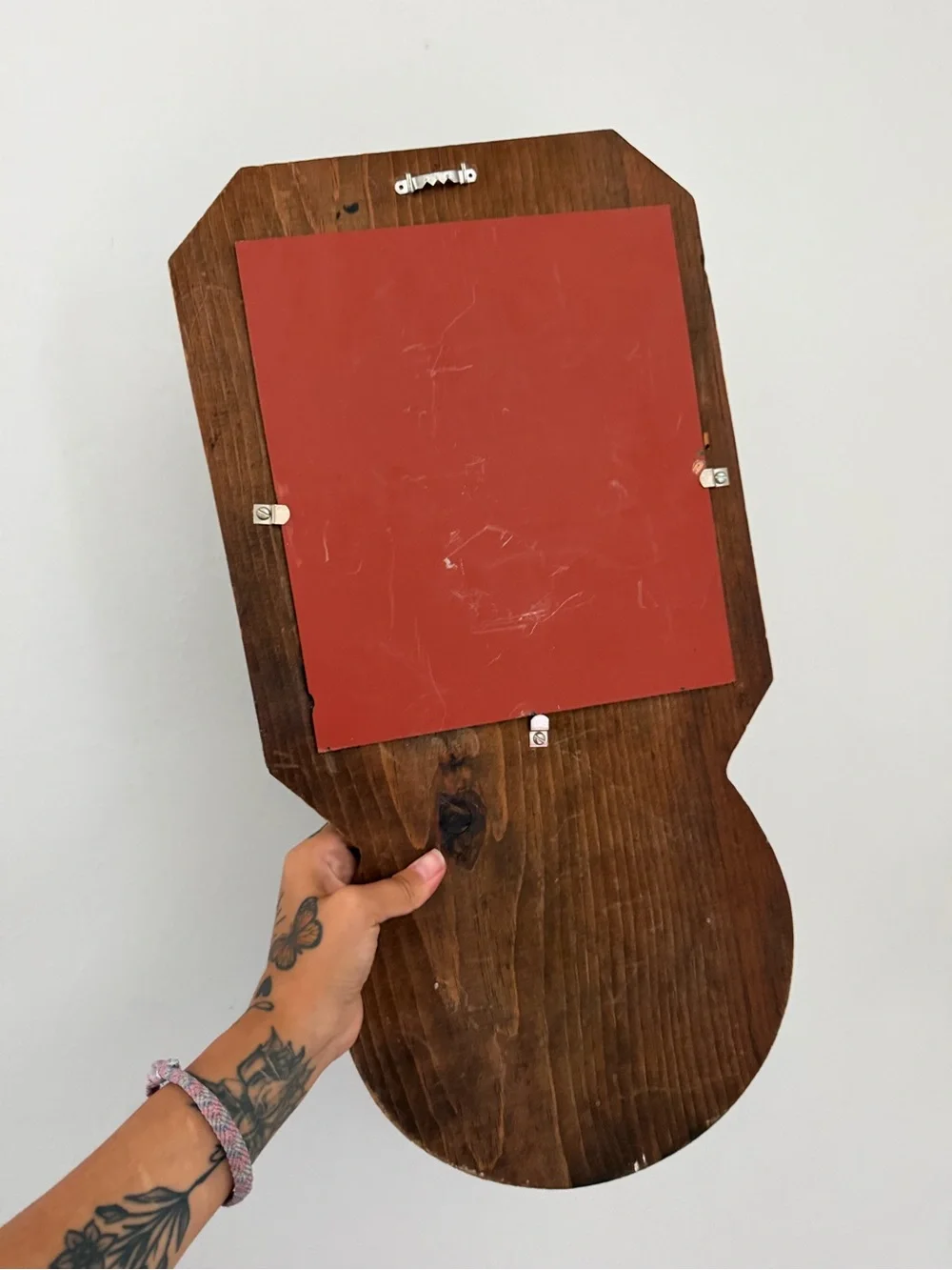 Vintage Wooden Butterfly Mirror Wall Planter Shelf Rustic Boho Decor